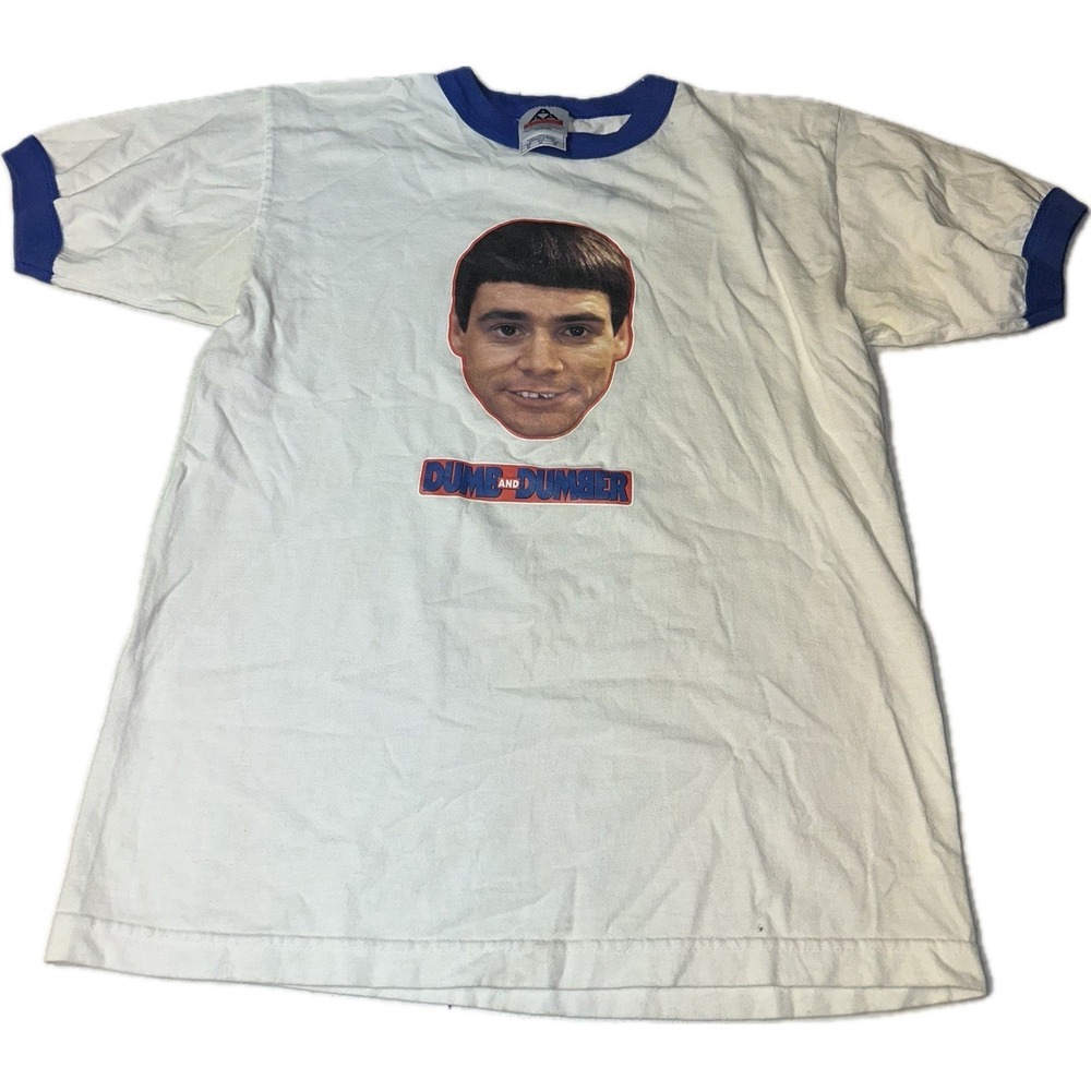 Vintage 90s Dumb and‎ Dumber Movie Jim Carrey Promo Merch T-Shirt Men's M Tee